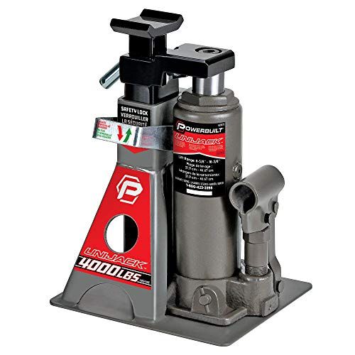 Powerbuilt 2-Ton UniJack Combination Hydraulic Bottle Jack/Jackstand for Unibody Sedans, CUVs, SUVs, Cars