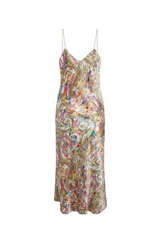 Celeste Cowl Back Slip Dress in Paint Swirl
