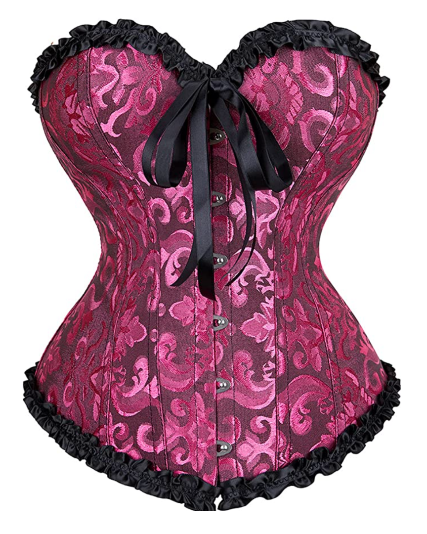 Lace-Up-Back Sexy Floral Corset
