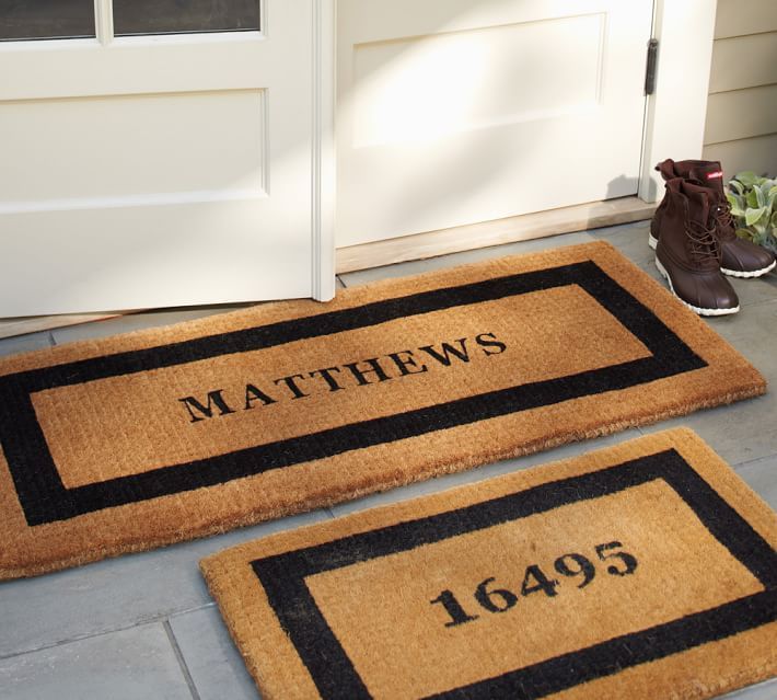 Pottery Barn Personalized Framed Doormat 