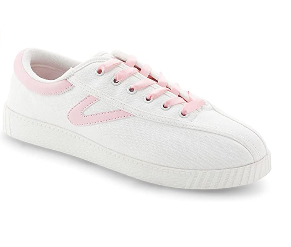White and Pink Sneakers 