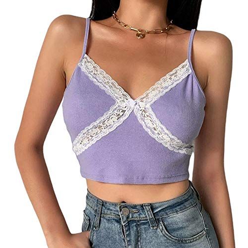 Lace Crop Top Sexy Strap Tank Top 