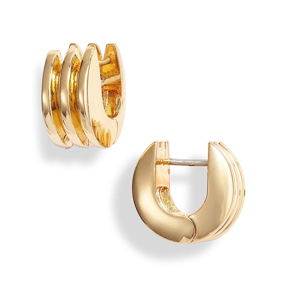 Toni Rib Huggie Hoop Earrings