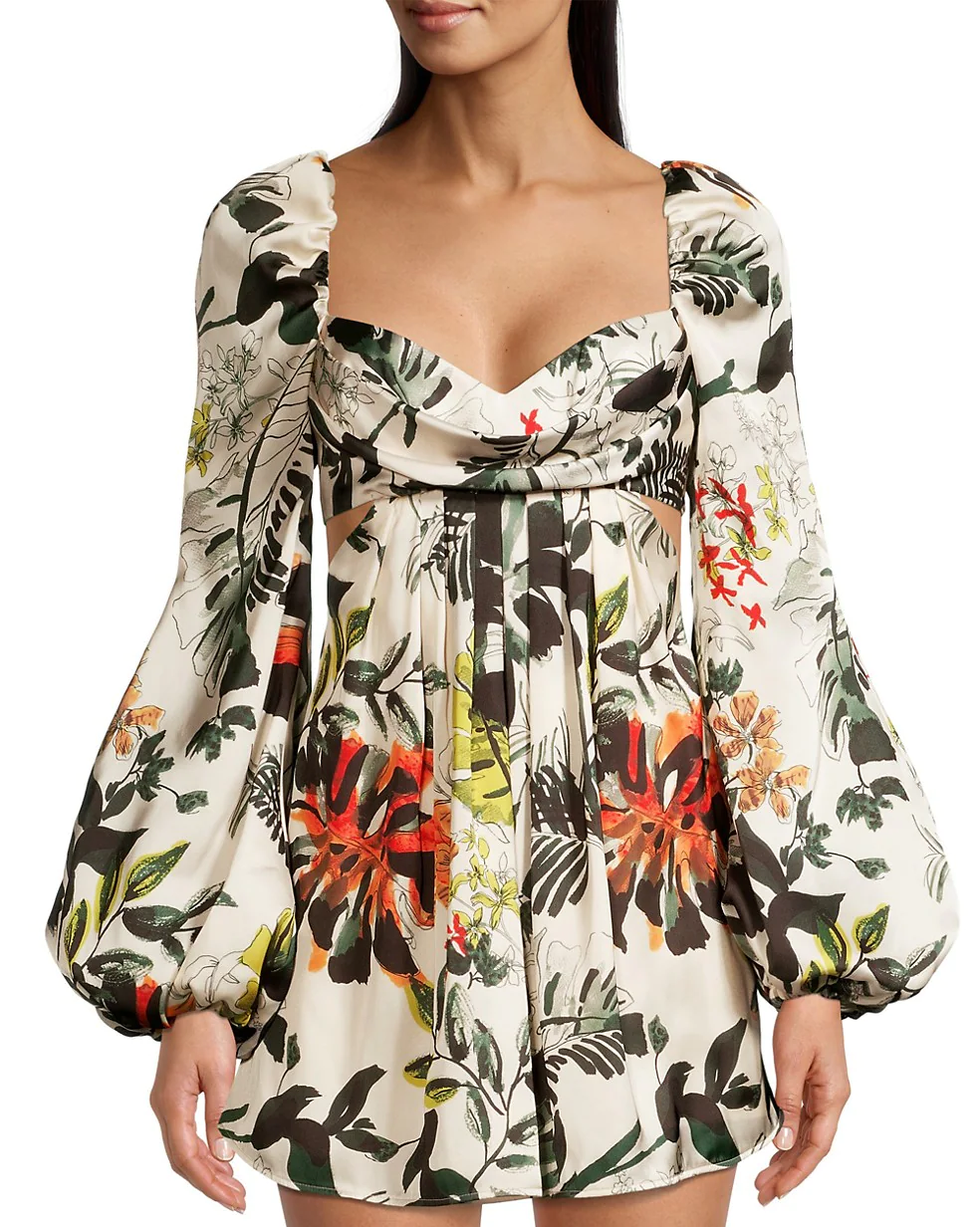 Katie May Romantic Floral Open-Back Minidress