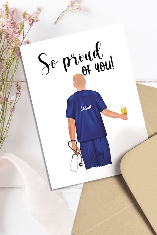 Nurse Stuff Pouch, Personalised Nursing Gift, Nurse Graduation Present,  Congratulations on First Nursing Job Gift and Card 