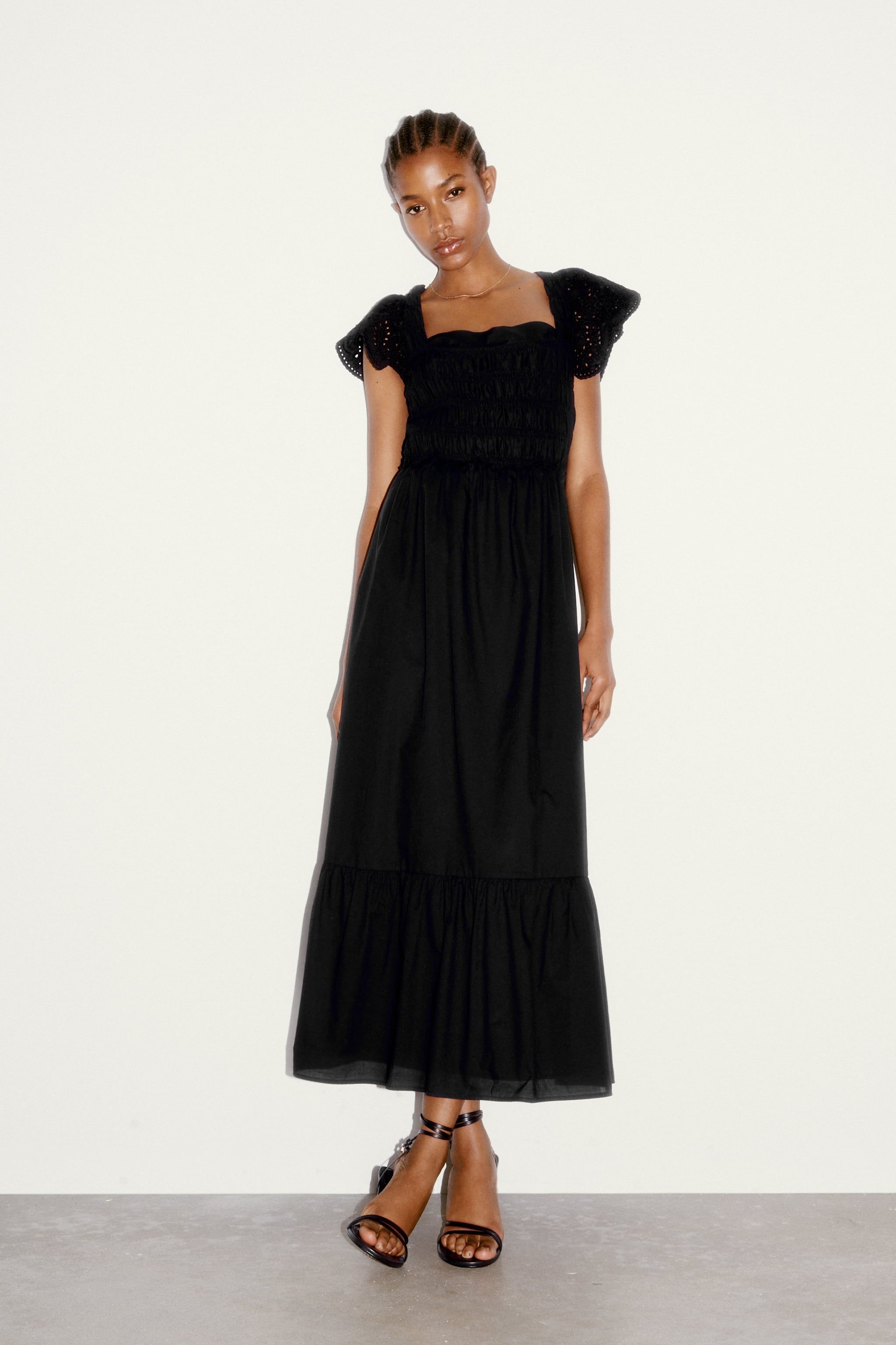 black ruffle summer dress