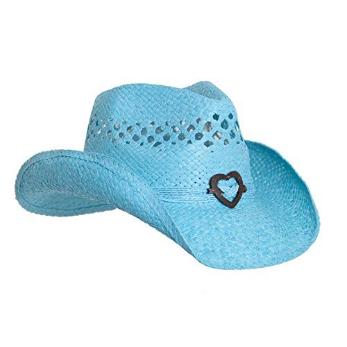 Turquoise Straw Cowboy Hat