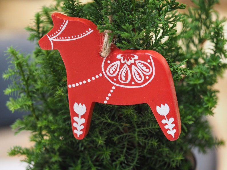 Swedish Dala Horse Christmas Ornament