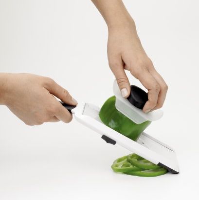 Chop cooking time in half with a handheld slicer.
