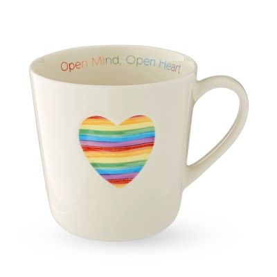 'Open Mind, Open Heart' Pride Heart Mug