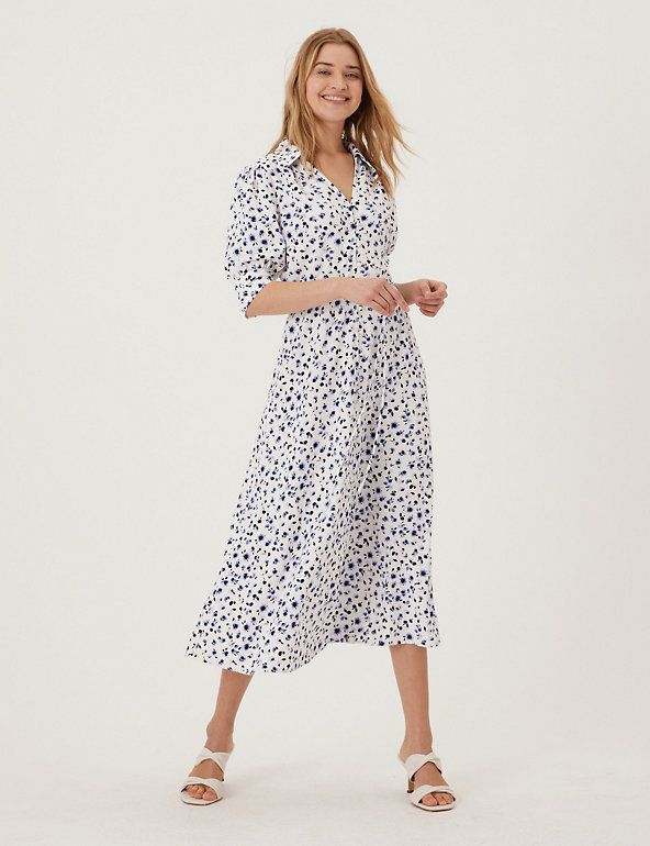 nat heart midi shirt dress