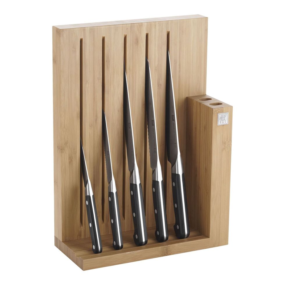 Zwilling Pro 6-Pcs Natural Bamboo Knife Block Set 