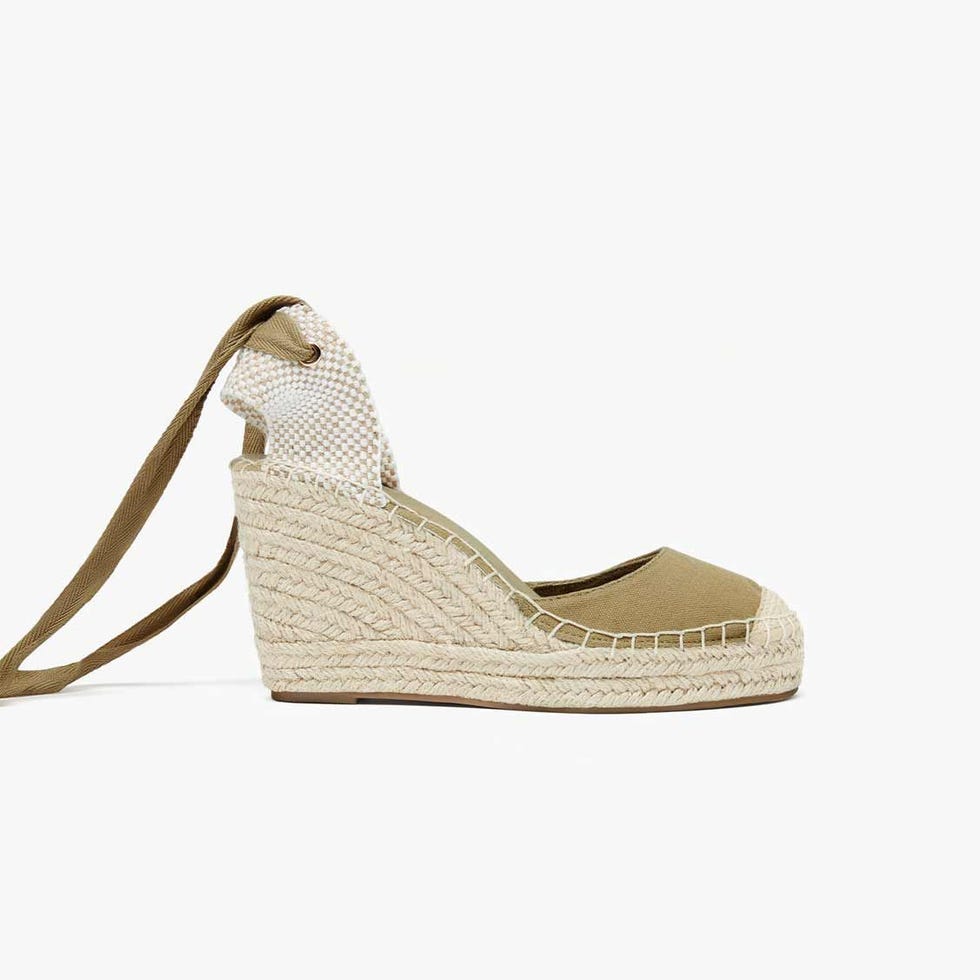 Sandalias de cuña verde