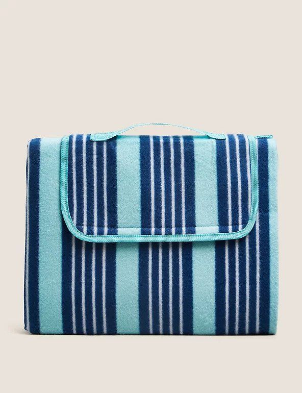 Polo Club Striped Picnic Blanket with Carrier 