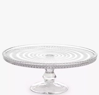 John Lewis & Partners Pressed Glass Cake Stand 25cm Clear
