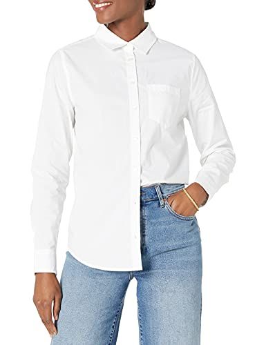 Womens Long Sleeve Classic Collar OL T-Shirt Loose Button Down Blouse Top Shirt