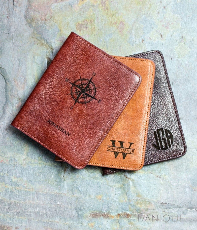 Personalized Leather Passport Holder