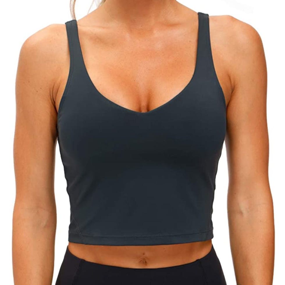 Buy Longline Sports Bras for Women Padded Workout Tops Medium Support Crop  Tops for Women, Grey Leopard Printed, Medium at