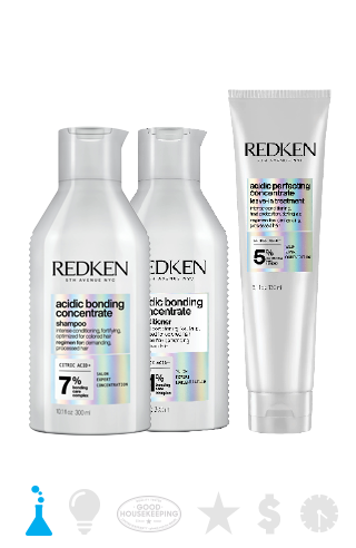 Acidic Bonding Concentrate Shampoo, Conditioner and Perfecting Concentrate Leave-In