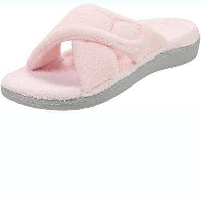 Adjustable House Slippers for Women with Arch Support Open Toe Fuzzy Slide Sandals 