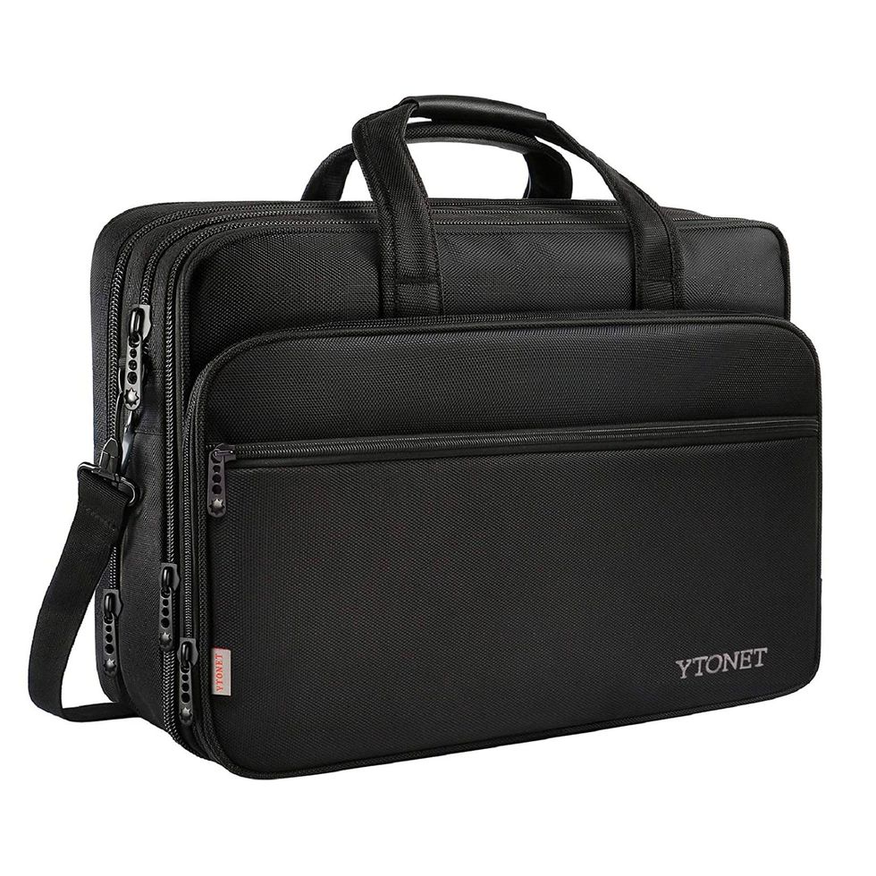 Leather Executive Office laptop Briefcase Messenger bag for unisex multi  section