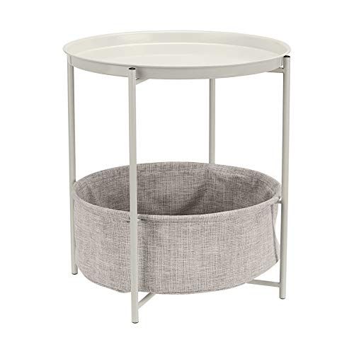Side Table with Cloth Basket 