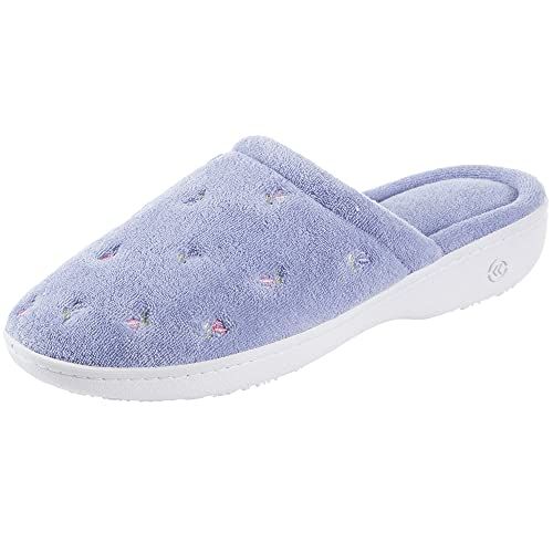 Terry Floral Embroidered Clog Slippers