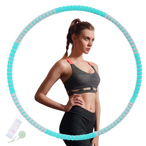 Furren Smart Hula Hoops for Adults Kids Beginners 18-24 Knots Detachable Weighted 360° Auto-Spinning Non-Dropping Fitness Weight Loss and Massage 