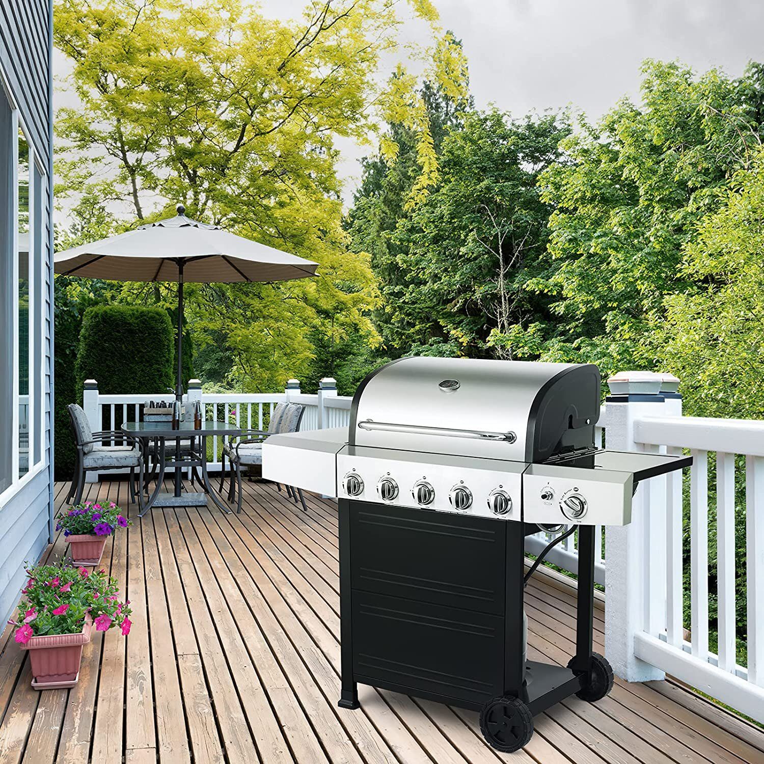 5-Burner Gas and Charcoal Grill