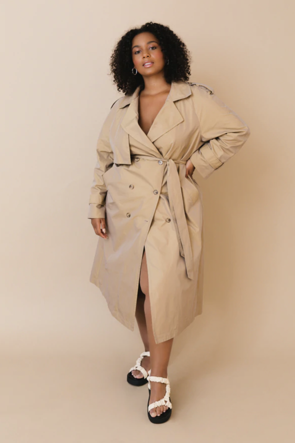 90's Classic Taffeta Trench Coat