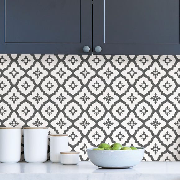 Algarve Black Self Adhesive Backsplash Tiles