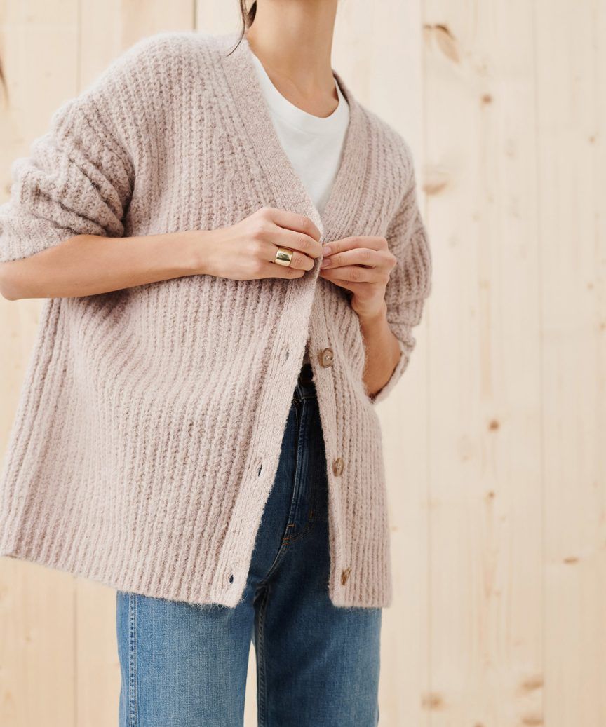 beige cocoon cardigan
