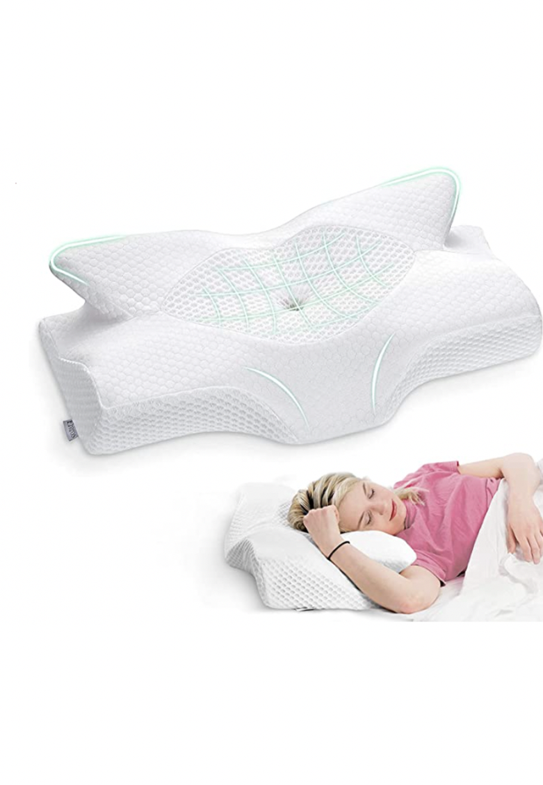 Neck Pillows Contour Orthopedic  Sleeping Memory Foam White Singleplayer1 Pc 