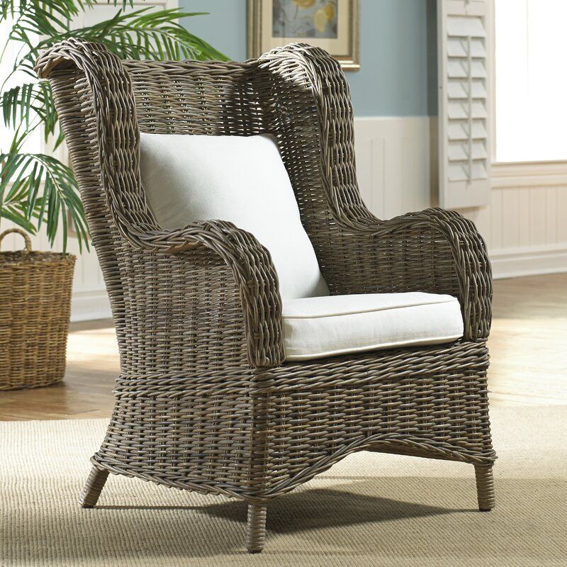 wicker wingback patio chair