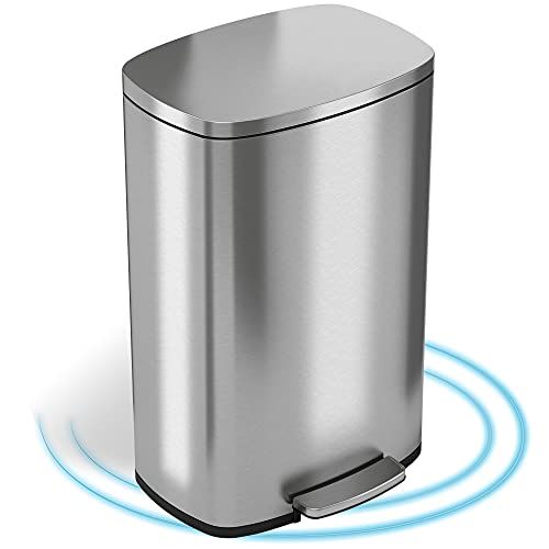 Glad 20 Gallon Stainless Steel Step on Kitchen Trash Can 
