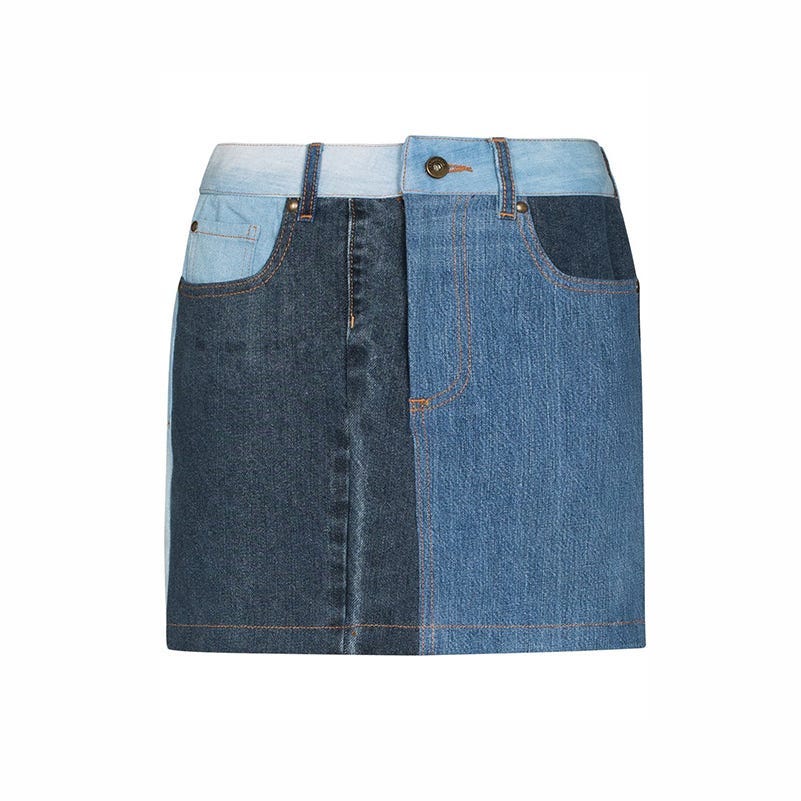 Rework Denim Miniskirt