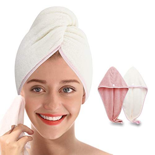 Microfiber Hair Drying Towel with Button
