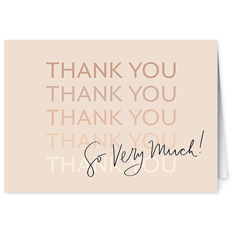 So Very Grateful Thank You Card, set of 75