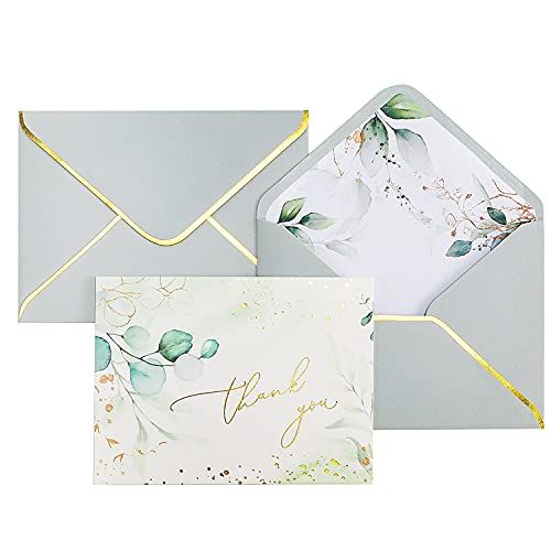 Gold Foil Blank Note Cards, set of 36