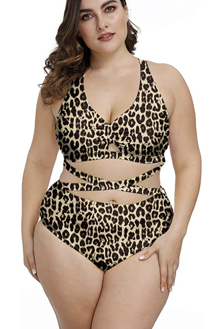 Plus Size 2-Piece High Waisted Swimsuit