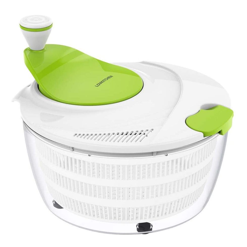 Salad Spinner Lovkitchen Large 4 Quarts Fruits and Vegetables Dryer Quick Dry Design BPA Free Dry Off & Drain Lettuce and Vegetable with Ease for