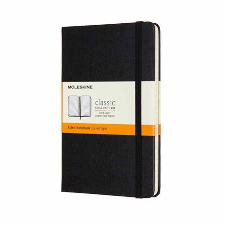 Moleskine Classic Ruled Paper Notebook, Hard Cover and Elastic Closure 