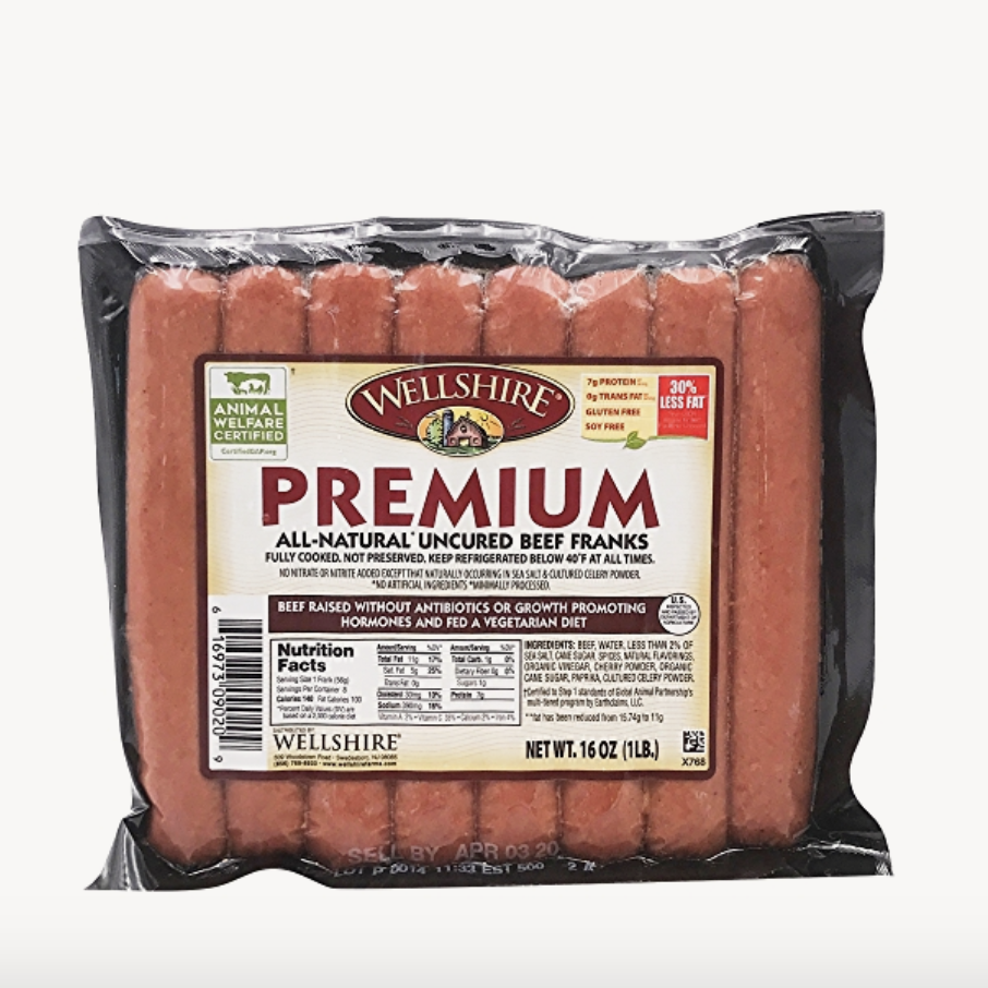 Wellshire Premium Uncured Beef Franks