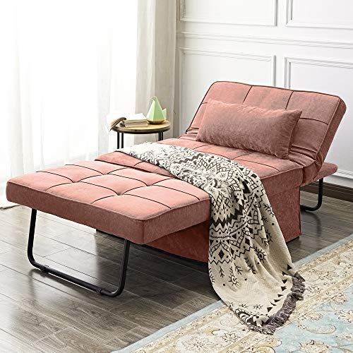 Quelife Convertible Sofa Bed Folding Arm Chair Sleeper,Single Sleeper Convertible Chair Folding Sleeper-Coffee 