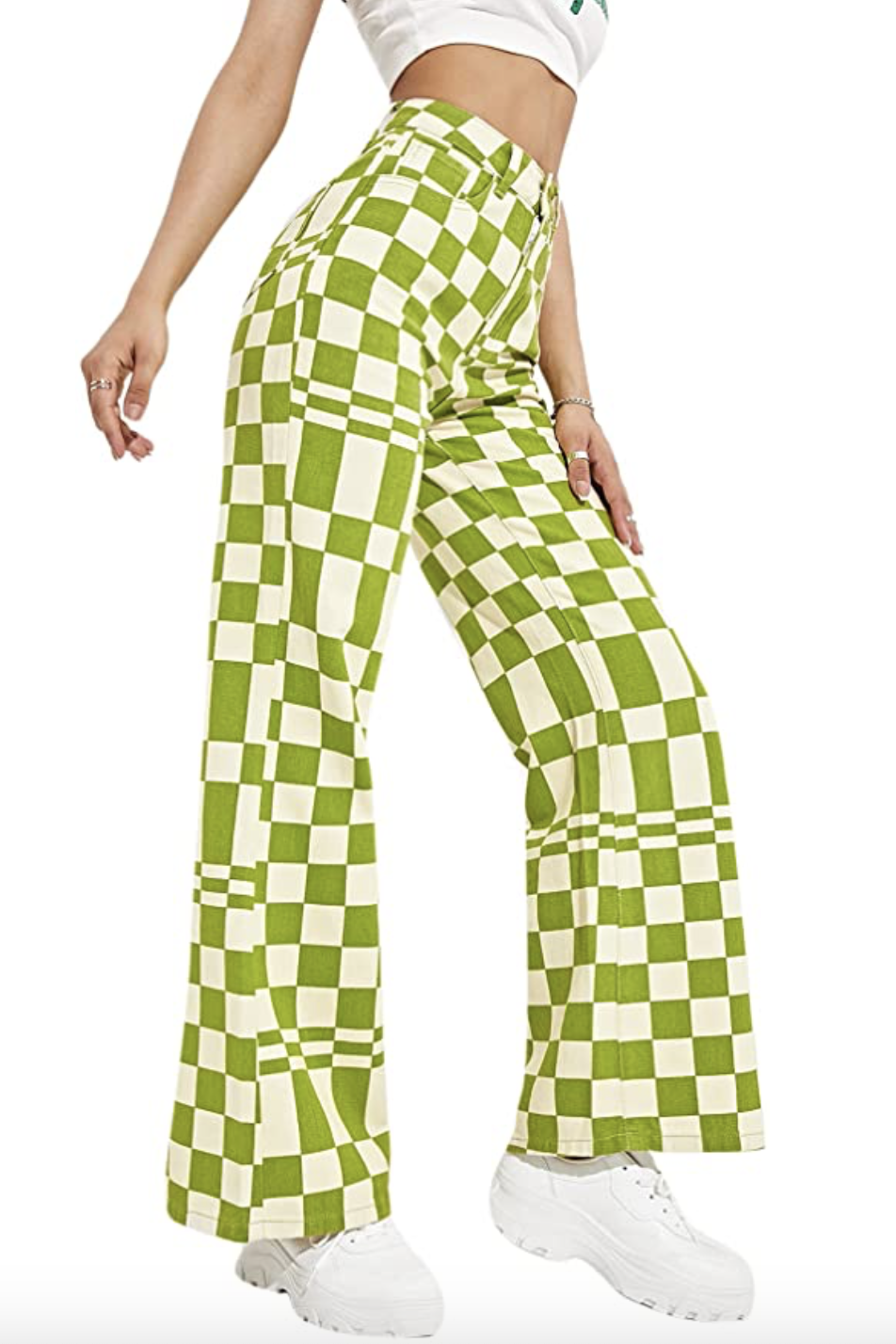 Beautiful trending green printed cotton pants