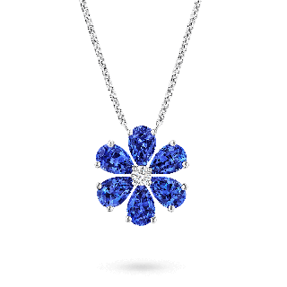 Forget-Me-Not Sapphire and Diamond Pendant
