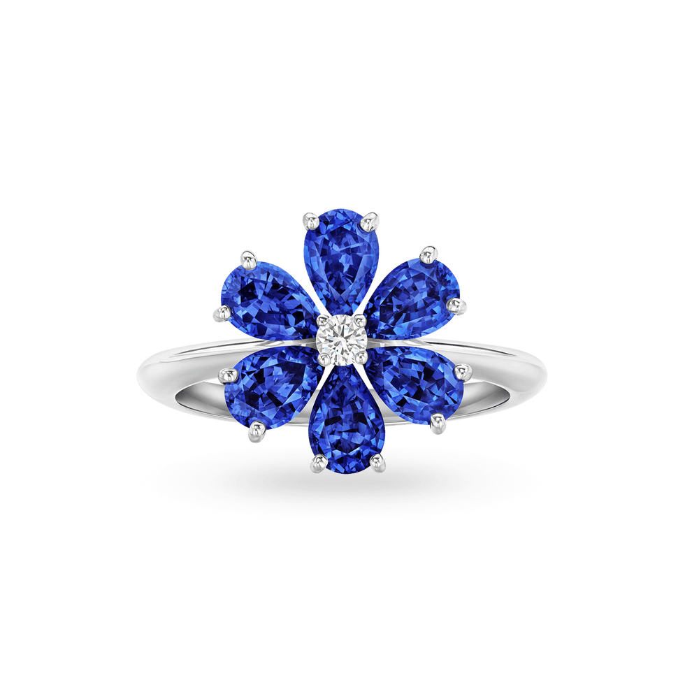 Forget-Me-Not Sapphire and Diamond Ring