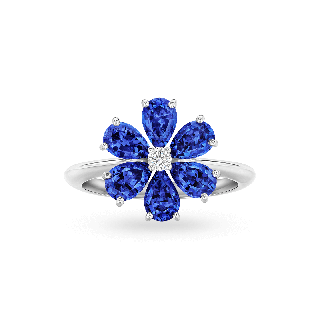 Forget-Me-Not Sapphire and Diamond Ring