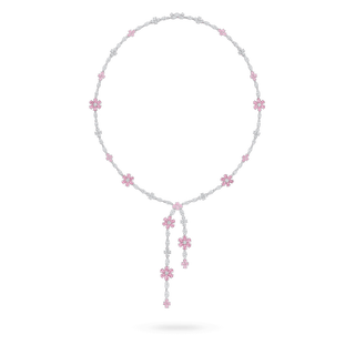 Forget-Me-Not Pink Sapphire and Diamond Lariat Necklace