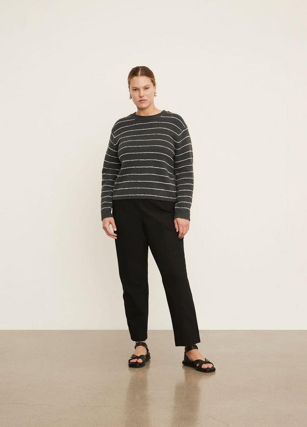 Pebbled Stripe Crew Neck Sweater